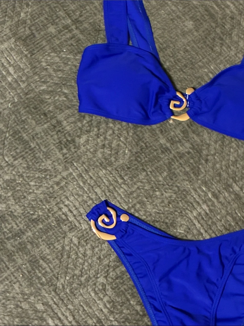 Soly Hux highcut Blue Women’s Two-Piece Bikini Set with Gold Accent